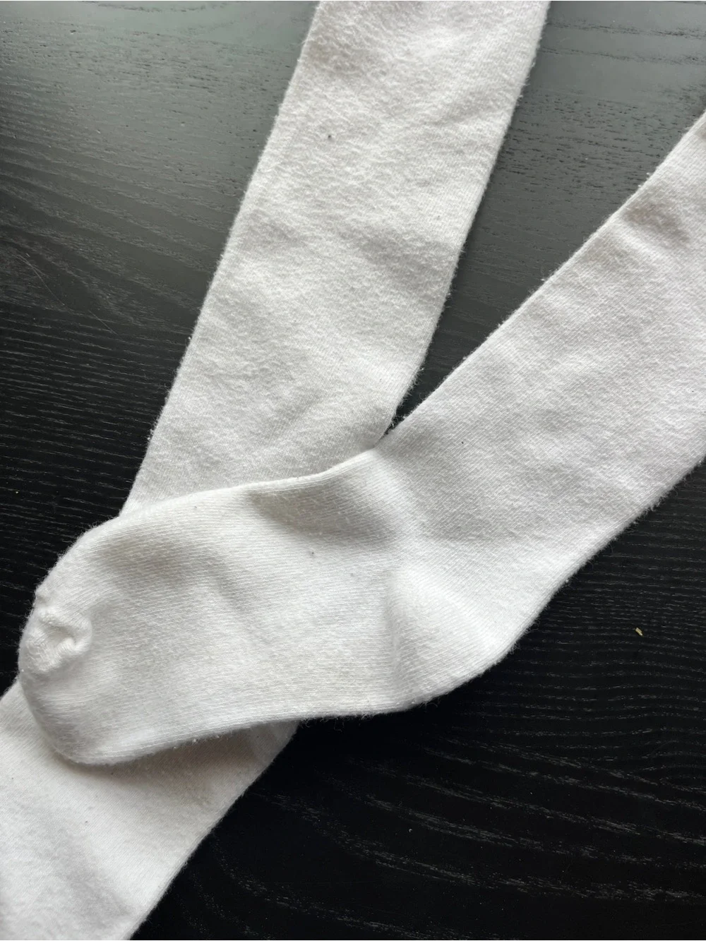 Girls White Knit Tights Size 12-14 Full Length Cozy Warm Stretch Stockings